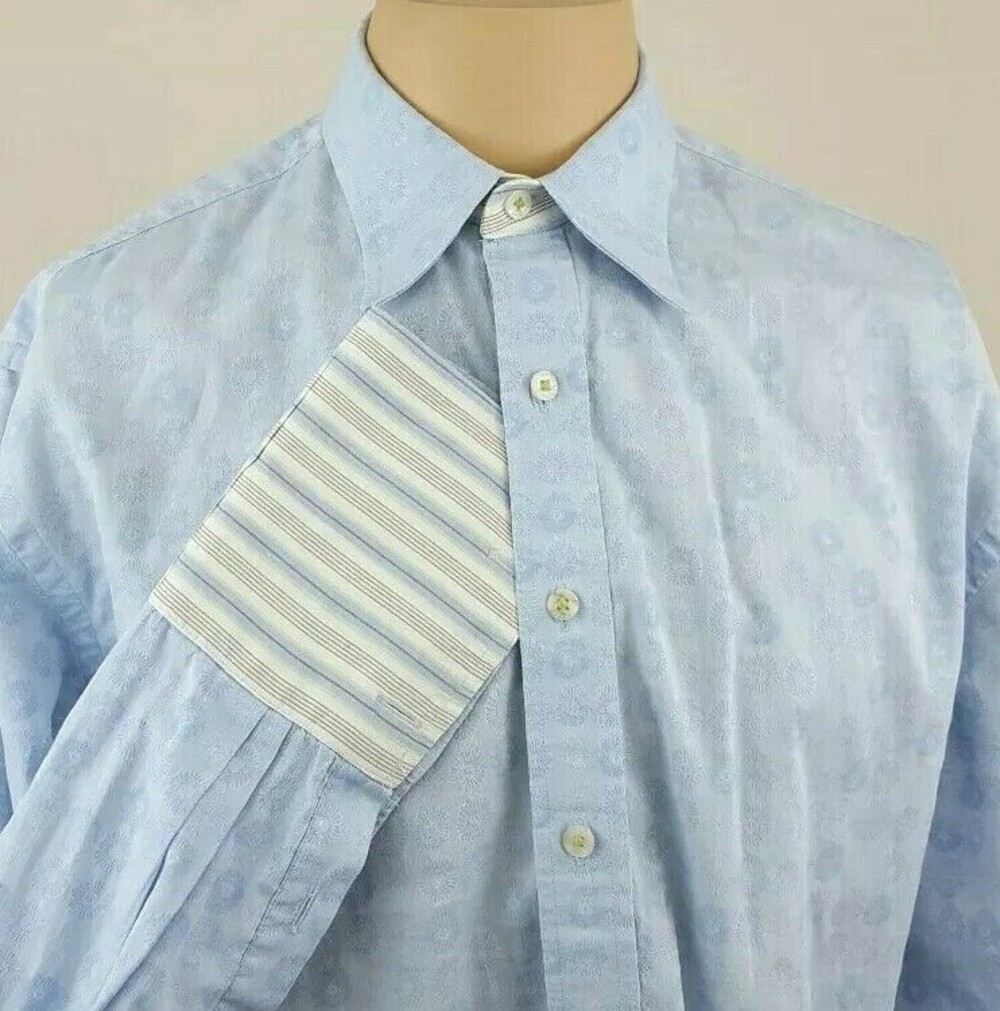 Robert Graham Mens Lot of 2 Blue / Purple French Cuff - Flip Cuff Shirts Size XL